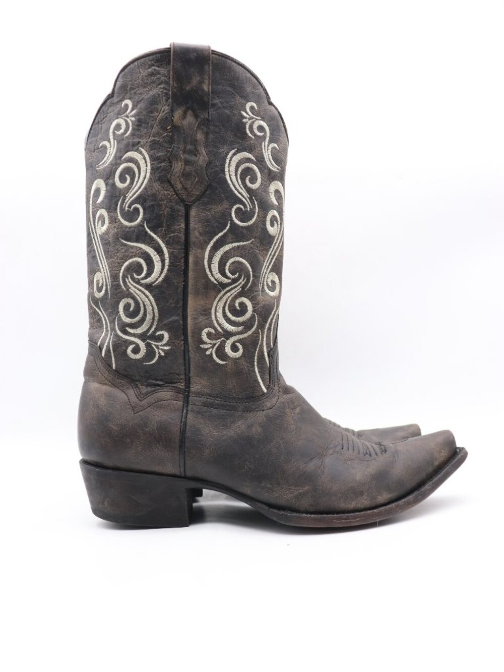 Moonshine Spirit Western Boot Men's Size 10.5 D Black Brown Distressed Leather